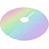 Pastel Rainbow Christmas Tree Skirt Polyester Weihnachtsbaumdecke (Schrägansicht)