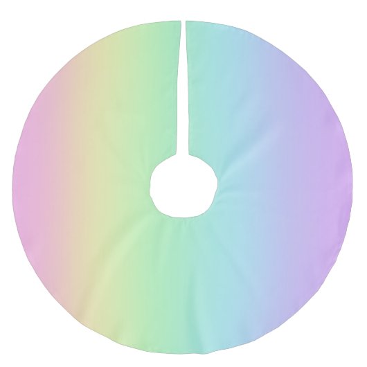 Pastel Rainbow Christmas Tree Skirt Polyester Weihnachtsbaumdecke (Vorderseite)