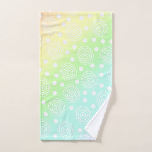 Pastel Rainbow Circles in Circles Badezimmer Handt Badhandtuch Set (Handtuch)