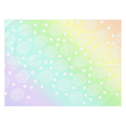 Pastel Rainbow Circles in Circles Tableclout Tischdecke (Vorderseite (Horizontal))