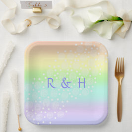 Pastel Rainbow Circles Pappteller