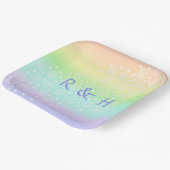 Pastel Rainbow Circles Pappteller (Gewinkelt)