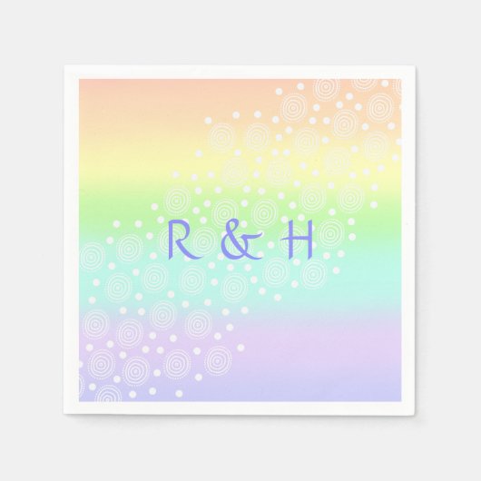 Pastel Rainbow Circles Serviette (Vorderseite)
