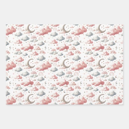 Pastel Rainbow & Cloud Celestial Baby Gift  Geschenkpapier Set (Vorderseite 3)