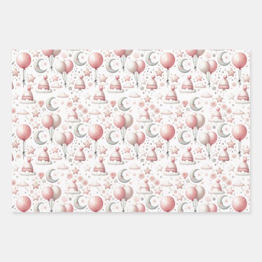 Pastel Rainbow & Cloud Celestial Baby Gift  Geschenkpapier Set (Vorderseite)