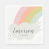 Pastel Rainbow Cloud Kindergeburtstag Serviette (Vorderseite)