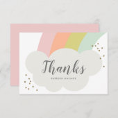 Pastel Rainbow Cloud Niedlich Kids Dankeskarte (Vorne/Hinten)