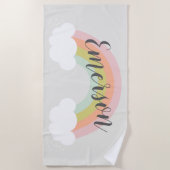 Pastel Rainbow Cloud Niedlich Modern Kids Beach Ha Strandtuch (Vorderseite)