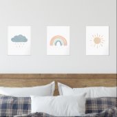 Pastel Rainbow Cloud Sun Girl Kinderzimmer Deco Bilderwand Sets (Schlafzimmer)
