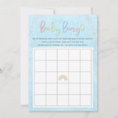 Pastel Rainbow & Clouds Baby Bingo Einladung (Vorderseite)