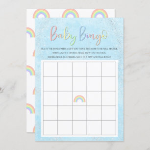 Pastel Rainbow & Clouds Baby Bingo Einladung