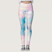 Pastel Rainbow Cloudy Sky Ästhetik Leggings (Vorderseite)