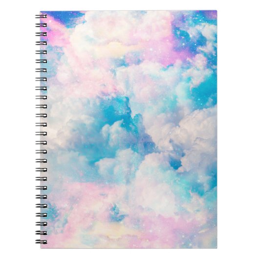 Pastel Rainbow Cloudy Sky Ästhetik Notizblock (Vorderseite)