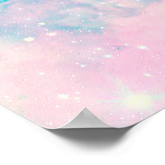 Pastel Rainbow Cloudy Sky Ästhetik Poster (Ecke)