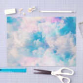 Pastel Rainbow Cloudy Sky Ästhetik Seidenpapier (Handwerk)