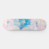 Pastel Rainbow Cloudy Sky Ästhetik Skateboard (Horizontal)