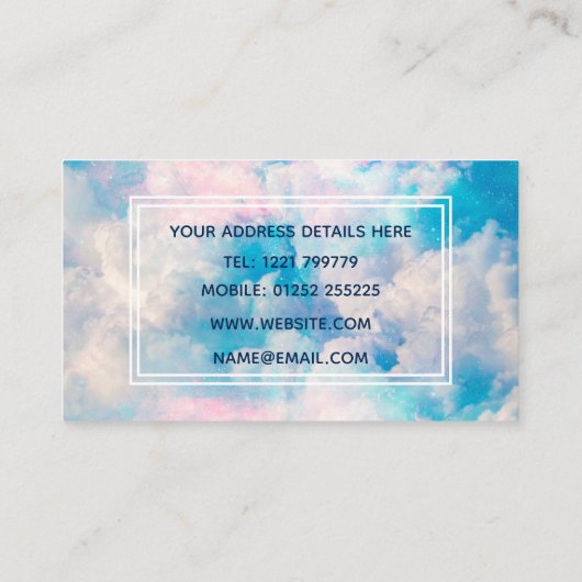 Pastel Rainbow Cloudy Sky Ästhetik Visitenkarte (Rückseite)