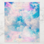 Pastel Rainbow Cloudy Sky Ästhetik Weinetikett (Einzelnes Label)