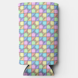 Pastel Rainbow Color Puzzle Geometric Selters Dosenkühler