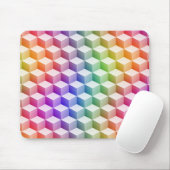 Pastel Rainbow Colored Shaded 3D Look Cubes Mousepad (Mit Mouse)
