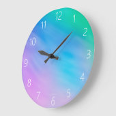 Pastel Rainbow Colored Sky Große Wanduhr (Winkel)