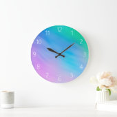 Pastel Rainbow Colored Sky Große Wanduhr (Zuhause)