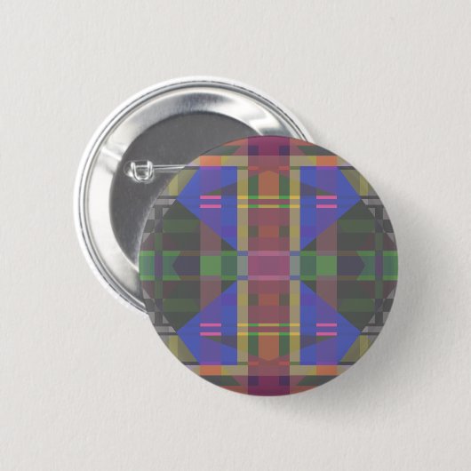 Pastel Rainbow Colorful Geometric Button (Vorne & Hinten)