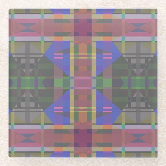 Pastel Rainbow Colorful Geometric Glasuntersetzer (Vorderseite)