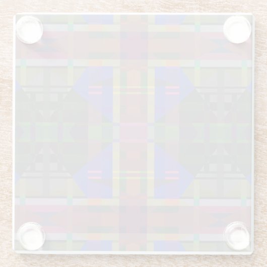 Pastel Rainbow Colorful Geometric Glasuntersetzer (Rückseite)