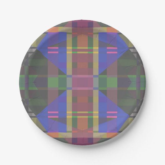 Pastel Rainbow Colorful Geometric Pappteller (Vorderseite)