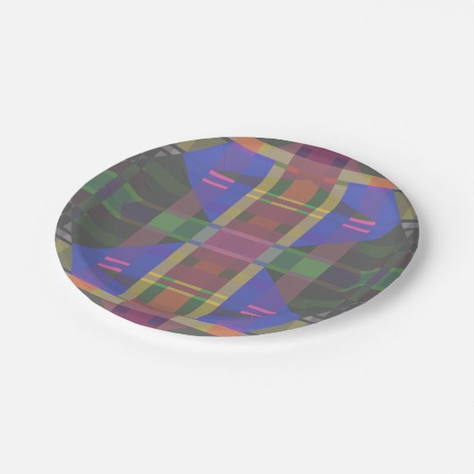 Pastel Rainbow Colorful Geometric Pappteller (Schrägansicht)