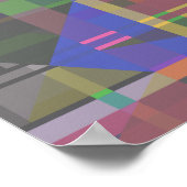 Pastel Rainbow Colorful Geometric Poster (Ecke)
