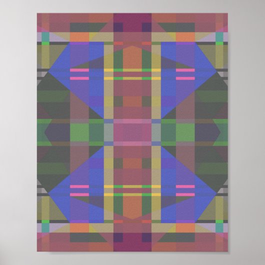 Pastel Rainbow Colorful Geometric Poster (Vorne)