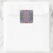 Pastel Rainbow Colorful Geometric Quadratischer Aufkleber (Tasche)