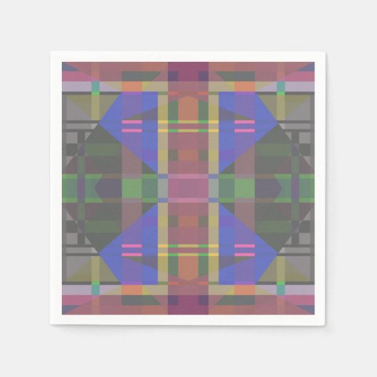 Pastel Rainbow Colorful Geometric Serviette (Vorderseite)