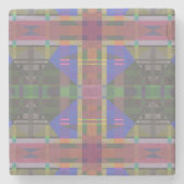 Pastel Rainbow Colorful Geometric Steinuntersetzer (Vorderseite)