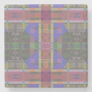 Pastel Rainbow Colorful Geometric Steinuntersetzer