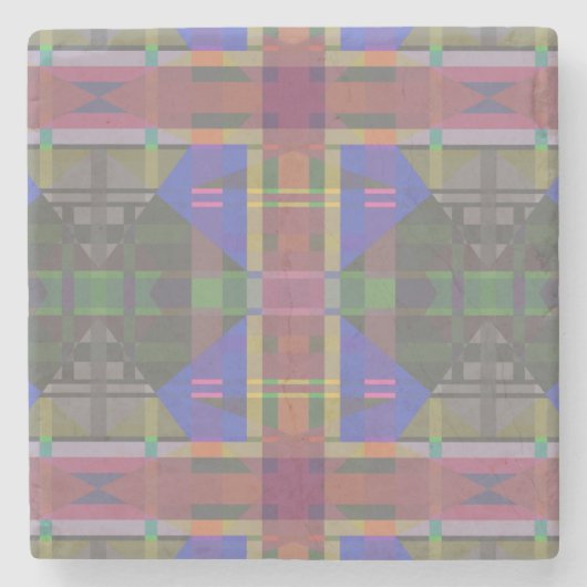 Pastel Rainbow Colorful Geometric Steinuntersetzer (Vorderseite)