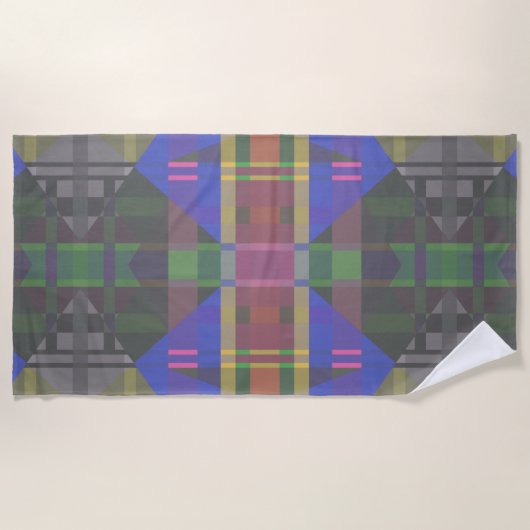 Pastel Rainbow Colorful Geometric Strandtuch (Vorderseite)