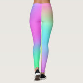 Pastel Rainbow Colors Abstract Blur Gradient Ombre Leggings (Rückseite)