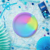 Pastel Rainbow Colors Abstrakt Blur Gradient Ombre Pappteller (Party)