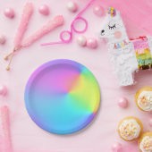 Pastel Rainbow Colors Abstrakt Blur Gradient Ombre Pappteller (Party)