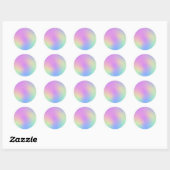Pastel Rainbow Colors Abstrakt Blur Gradient Ombre Runder Aufkleber (Blatt)