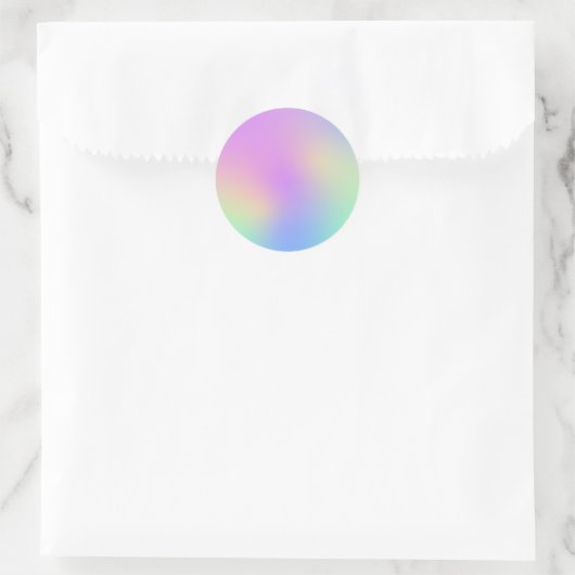 Pastel Rainbow Colors Abstrakt Blur Gradient Ombre Runder Aufkleber (Tasche)