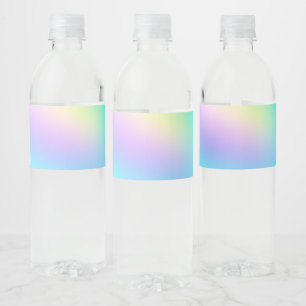 Pastel Rainbow Colors Abstrakt Blur Gradient Ombre Wasserflaschenetikett