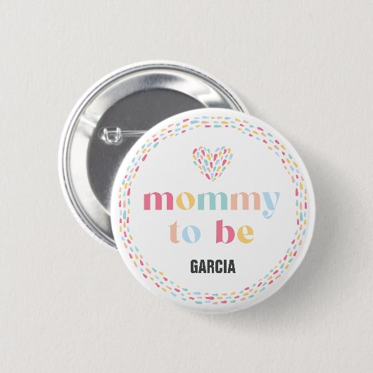 Pastel Rainbow Colors Baby Shower Mommy zu sein Button (Vorne & Hinten)