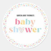 Pastel Rainbow Colors Baby Showroom Runder Aufkleber (Vorderseite)