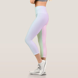 Pastel Rainbow Colors Capri Leggings