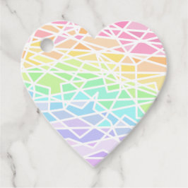 Pastel Rainbow Colors Geometric Heart Favor Tags Geschenkanhänger