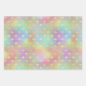 Pastel Rainbow Colors Gold Cloud Rain Shows Geschenkpapier Set (Vorderseite 3)